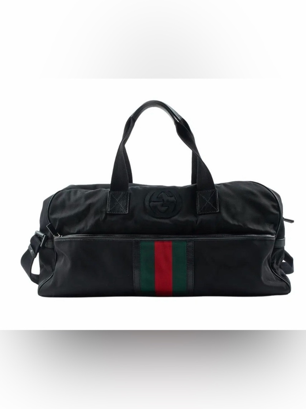 Gucci Black Nylon Travel Duffle Bag